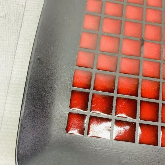 Home Target TAMARASK Red Blocks Black Coupe Square Stoneware Dinner Plates Set 2 - Picture 10 of 13